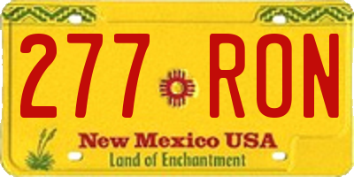 NM license plate 277RON
