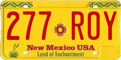 NM license plate 277ROY