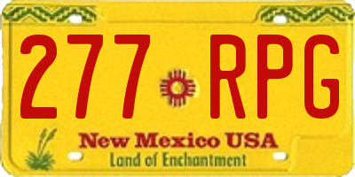 NM license plate 277RPG