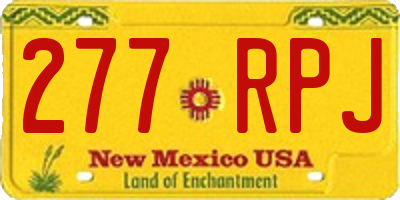 NM license plate 277RPJ