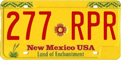 NM license plate 277RPR