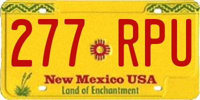 NM license plate 277RPU