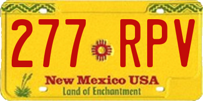 NM license plate 277RPV