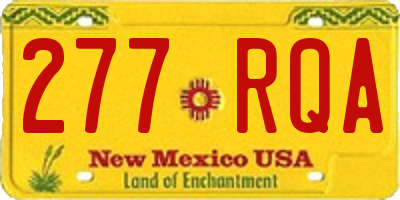 NM license plate 277RQA
