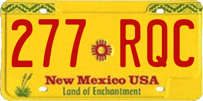 NM license plate 277RQC