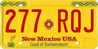 NM license plate 277RQJ