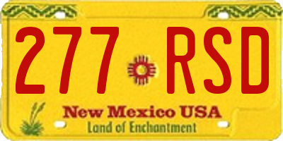 NM license plate 277RSD