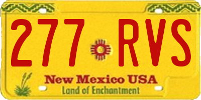 NM license plate 277RVS