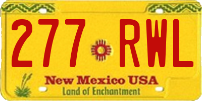 NM license plate 277RWL