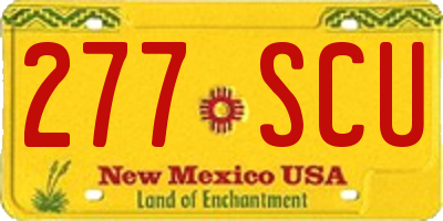 NM license plate 277SCU