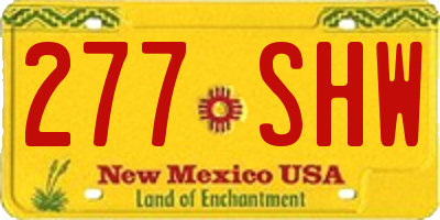 NM license plate 277SHW