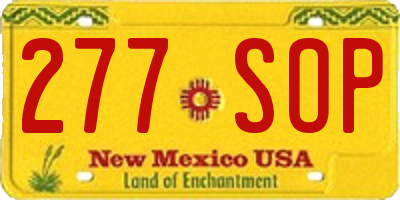 NM license plate 277SOP