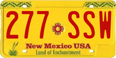 NM license plate 277SSW