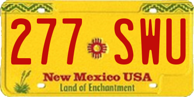 NM license plate 277SWU