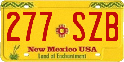 NM license plate 277SZB