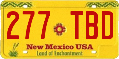 NM license plate 277TBD