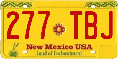 NM license plate 277TBJ