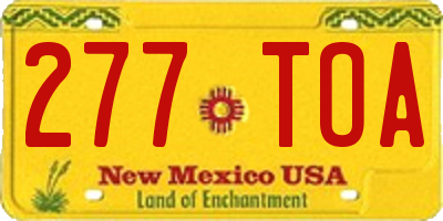 NM license plate 277TOA