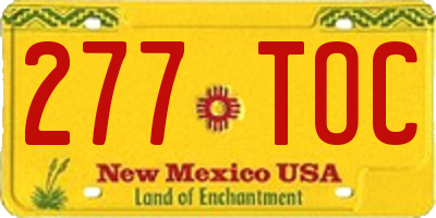 NM license plate 277TOC