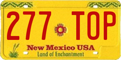 NM license plate 277TOP