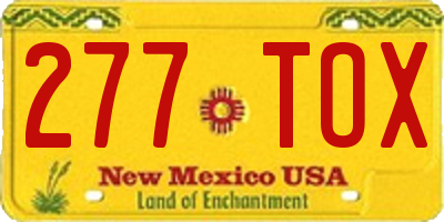NM license plate 277TOX