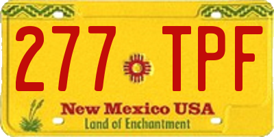 NM license plate 277TPF