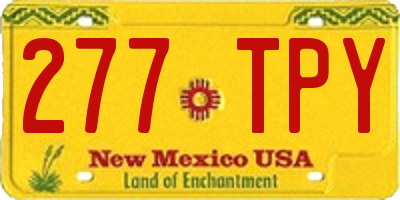 NM license plate 277TPY
