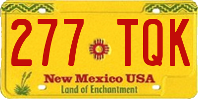 NM license plate 277TQK