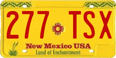 NM license plate 277TSX