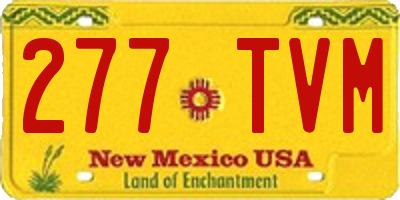 NM license plate 277TVM