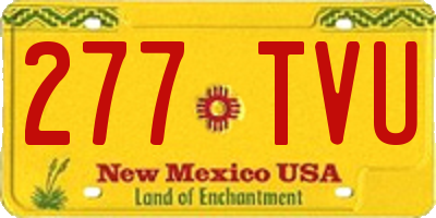 NM license plate 277TVU