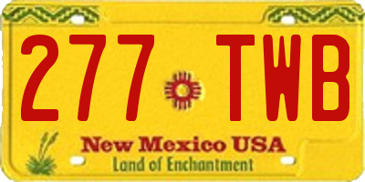 NM license plate 277TWB