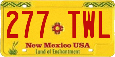 NM license plate 277TWL