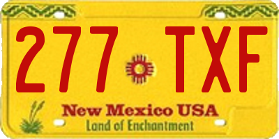 NM license plate 277TXF