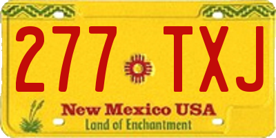 NM license plate 277TXJ