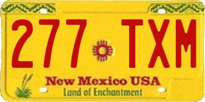 NM license plate 277TXM