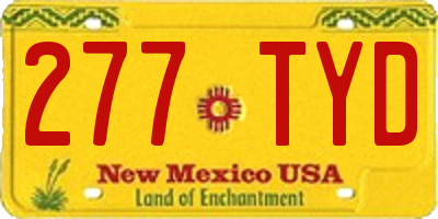 NM license plate 277TYD