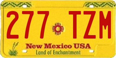 NM license plate 277TZM