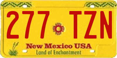 NM license plate 277TZN