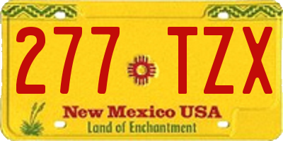 NM license plate 277TZX
