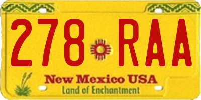 NM license plate 278RAA