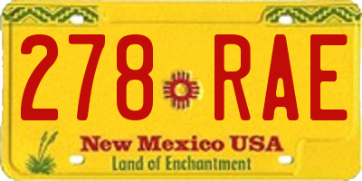 NM license plate 278RAE