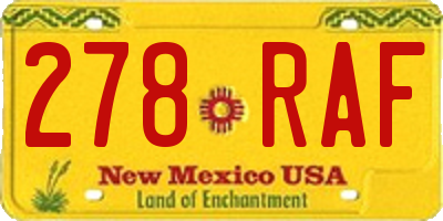 NM license plate 278RAF