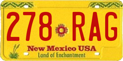 NM license plate 278RAG