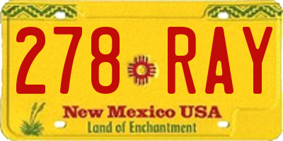 NM license plate 278RAY