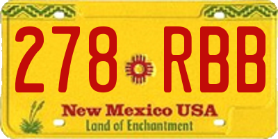 NM license plate 278RBB
