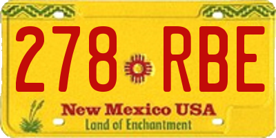 NM license plate 278RBE