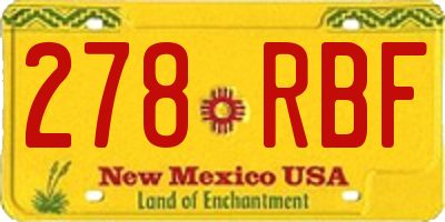 NM license plate 278RBF