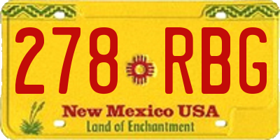 NM license plate 278RBG