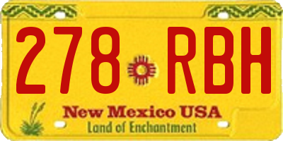 NM license plate 278RBH